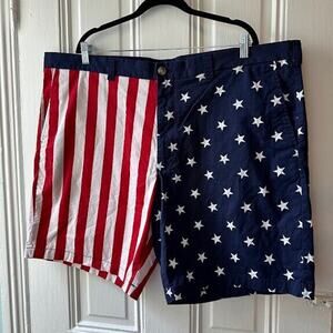 Club Room Mens Patriotic Stars Stripes Chino 44W Shorts 10" Inseam